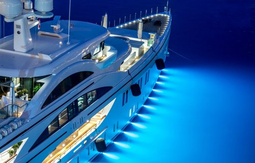 gorgeous underwater lighting onboard luxury superyacht charter 11/11