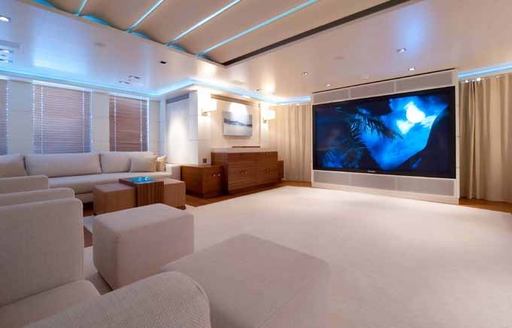 Superyacht LEXA's luxurious cinema room