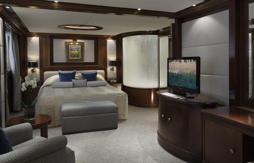 New look VIP cabin on board motor yacht Lauren L
