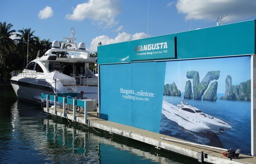 Mangusta yacht and stall at Yachts Miami Beach 