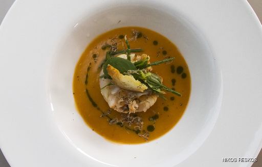 Winning dish produced by the chef onboard superyacht AURORA