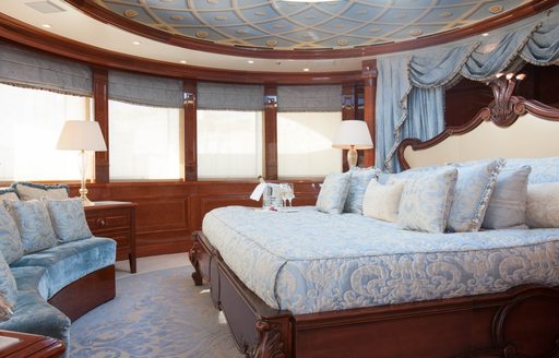sophisticated master suite on board superyacht St David