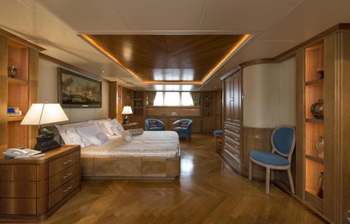 The master cabin of Benetti superyacht TOMMY