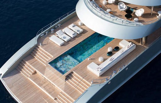 outdoor pool onboard eco yacht savannah