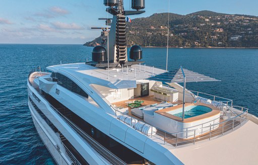 expansive sun deck onboard brand new luxury superyacht RIO