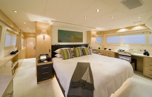master suite on board superyacht SALU