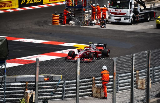 Car on track taking a bend during Monaco Grand Prix