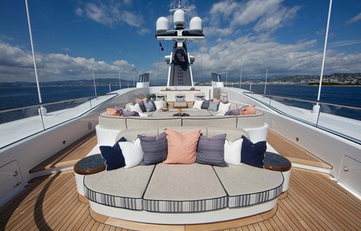 Sun pads and scatter cushions onboard private charter yacht GIGIA