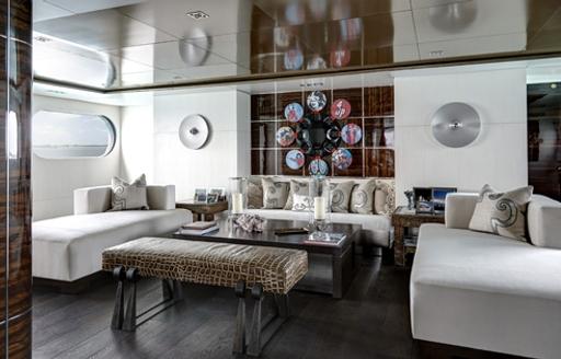 luxury yacht HIGHLANDER's salon area
