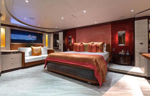master suite on board luxury yacht Q