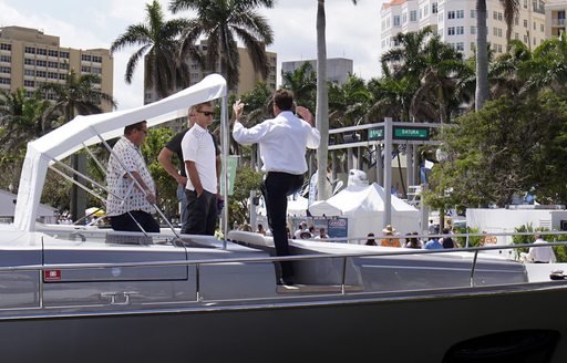 Man on boat at Palm Beach Boat Show