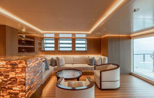 gorgeous interior onboard luxury superyacht Cloud 9