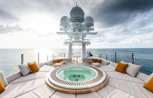 Jacuzzi on board charter yacht SYNTHESIS