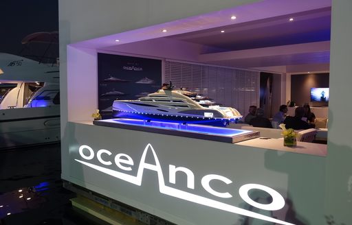 yacht of Oceanco superyacht on display at the Dubai International Boat Show 