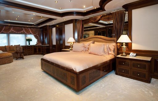 luxury yacht TITANIA's master suite