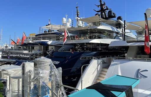 Preparations at the Monaco Yacht Show 2021