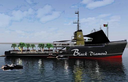 The newly refitted superyacht 'Black Diamond'