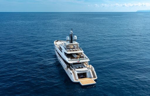 Aft decks and swim platform of motor yacht Binta d'Or