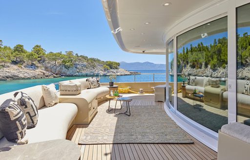 gorgeous alfresco space onboard luxury charter yacht
