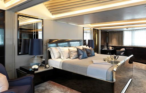 two-level master suite on board luxury yacht SEALYON