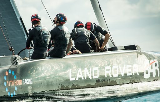 Land Rover BAR practicing in Bermuda for the America's Cup