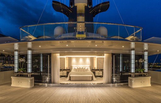 Owners cabin on luxury yacht tranquility 
