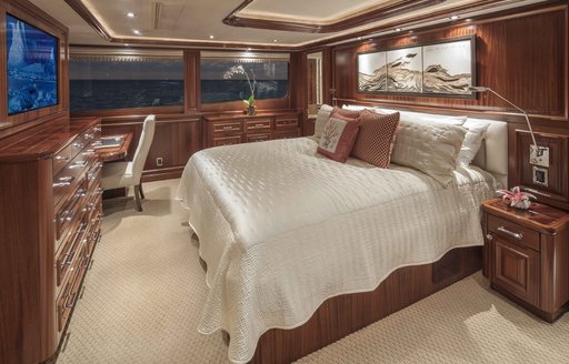 elegant master suite on board charter yacht AMITIÉ 