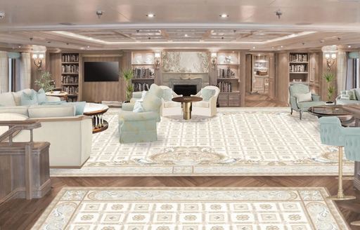 Overview of the interiors onboard charter yacht TATOOSH