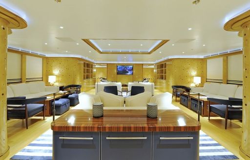 Alberto Pinto styled main salon on board superyacht TV