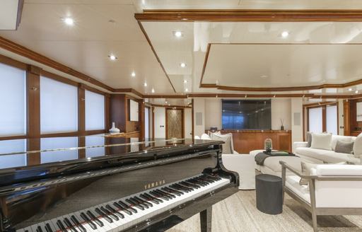 Main salon on board charter yacht ARBEMA