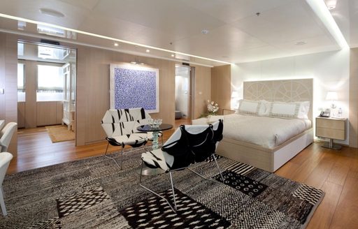 Master room onboard luxury superyacht Vicky