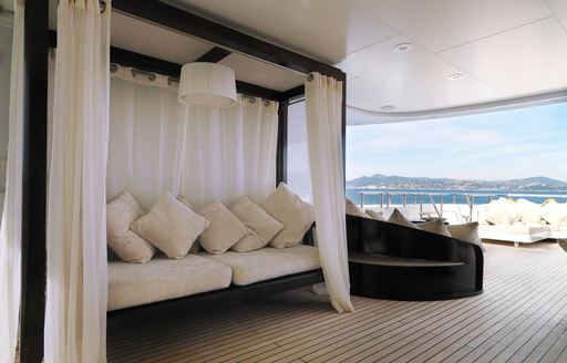 comfortable seating onboard luxury superyacht charter