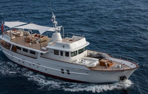 Charter yacht SULTANA underway in the Mediterranean