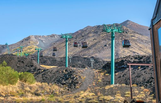 Cable car up Mount Etna in Sicily