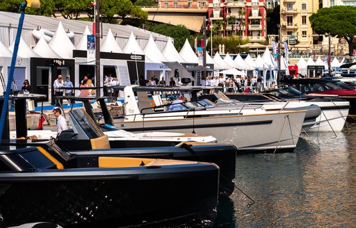 Tenders on display at the Monaco Yacht Show