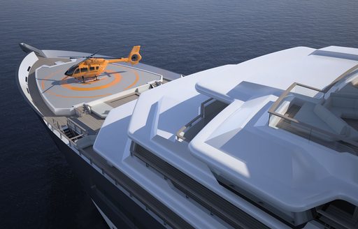 luxury yacht helipad on rev ocean 