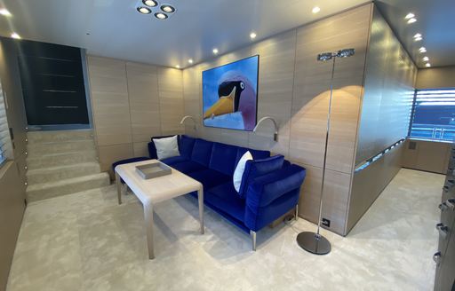 Master study area on board charter yacht BOLD