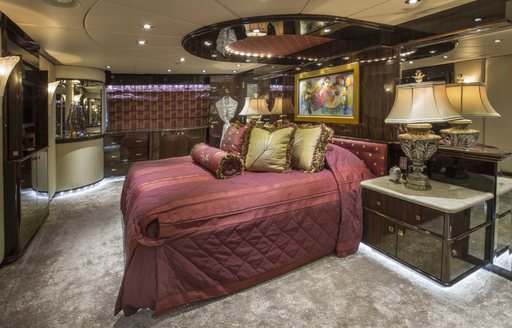 opulent master suite aboard charter yacht ‘Lady Bee’ 