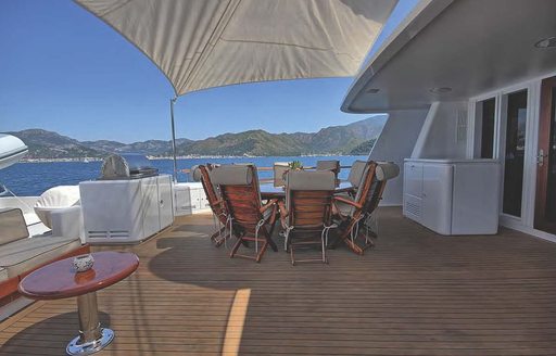 alfresco dining and sun awnings on upper deck aft of Monte Carlo