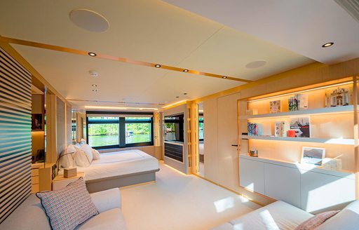 Master suite on board charter yacht VIVACE