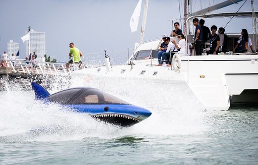 A water toys demonstration takes place at the Ocean Marina Pattaya Boat Show