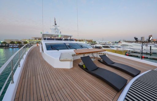 sunning opportunities on sundeck of luxury yacht ‘Ghost II’ 