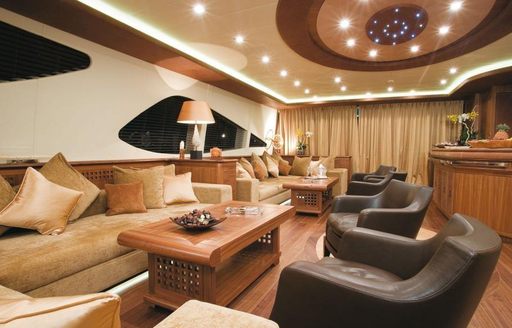 The main salon of luxury yacht 'Force India'