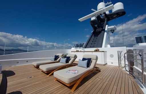 Sun loungers onboard private charter yacht GIGIA