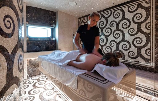 Massage cabin onboard charter yacht LANA
