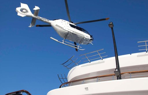 Charter yacht AIR's helicopter landing pad