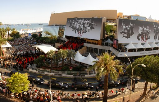 Overview of Palais des Festivals, Cannes, during Cannes Film Festival