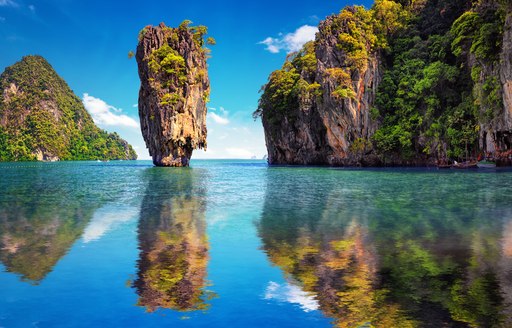 towering rock formations in thailand, south east asia