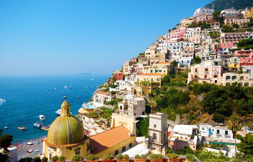 Colourful hilltop town on the Amalfi Coast, Italy