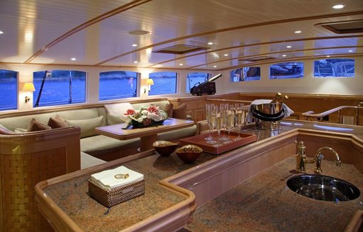 Bar and lounge about sailing yacht MARIE